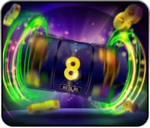 Ilustrasi game slot digital di raja100 dengan tema Asia